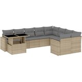 Maison Chic Seti vrtnega pohištva - Vrtna garnitura - Vrtni pohištvo set 10-delna z blazinami bež poli ratan, (21812562) | Shoptok.si