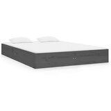  Posteljni okvir siv iz trdnega lesa 135x190 cm 4FT6, (20685077) | Shoptok.si