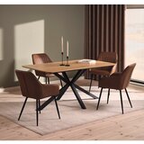 Unique Furniture Smeđe blagovaonske stolice u setu s naslonima za ruke 2 kom od umjetne kože Nolan Stripe – | shoptok.hr