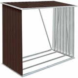  Vrtna ostava za drva od pocinčanog čelika 163x83x154 cm smeđa | shoptok.hr