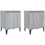  Nočna omarica s kovinskimi nogami 2 kosa siva sonoma 40x30x50cm, (20624261) | Shoptok.si