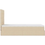 vidaXL Otomanski okvir kreveta s madraca krem 100x200cm od tkanine | shoptok.hr