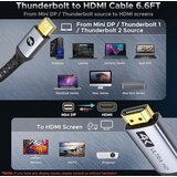 WARRKY 4k mini displayport na hdmi kabel - 2 m odprta embalaža | Shoptok.si