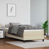 vidaXL Vzmetnica z žepkasto vzmetjo krem 100x200x20 cm umetno usnje Cene