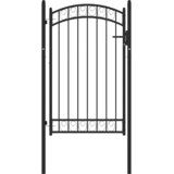  Vrata za ogradu EMMEN s lučnim vrhom čelik 100x106 cm crna | shoptok.hr