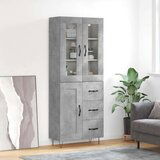 vidaXL Visoka komoda siva betona 69 5x34x180 cm od konstruiranog drva | shoptok.hr