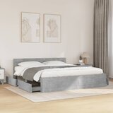  Okvir kreveta s uzglavljem siva boja betona 180 x 200 cm drveni | Eponuda.com