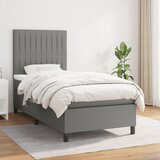  Krevet s oprugama i madracem tamnosivi 100 x 200 cm od tkanine | shoptok.hr