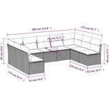  9-dijelni set vrtnih sofa s jastucima crni od poliratana | shoptok.hr