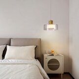  LED luster na sajli NIMBUS LED/8W/230V 3000K zlatna/prozirna, prečnik 20 cm | Eponuda.com