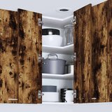 vidaXL Viseča omarica Riga Dimljen hrast in bela 57 x 57 x 80 cm | Shoptok.si