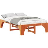  Krevet s daskama s pohranom Smeđa 135 x 190 cm Borova drva | shoptok.hr
