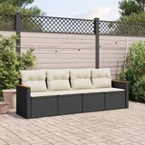  4-dijelni set vrtnih sofa od poliratana s jastucima crni | shoptok.hr