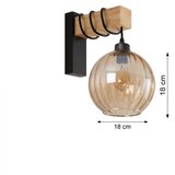 Brilagi Zidna svetiljka WOOD GLASS 1xE27/60W/230V borovina/crna/dimljeno braon | Eponuda.com