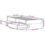 vidaXL Okvir kreveta bez madraca voštano smeđi 90 x 200 cm od borovine | shoptok.hr