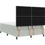  Kutna Postelja s Madracem i LED Osvjetljenjem Svjetlosiva 140x200 cm Baršun | shoptok.hr