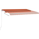 Ročno zložljiva tenda z LED lučmi 450x300 cm oranžna in rjava - - večbarvno - 32.04 - 450 x 300 cm - 2025- | Shoptok.si