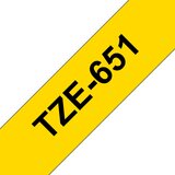 Brother Tze-651 združljiv laminirani trak - 24 mm X 8 metrov črno/rumen, (21405845) | Shoptok.si