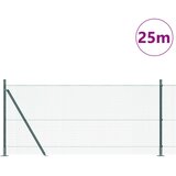 vidaXL Zavarena žičana ograda s 13 prirubnicama Zelena 0.8x25 m Čelik | shoptok.hr