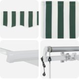  avtomatska retraktibilna tenda zelena in bela 450x350 cm, (22146092) | Shoptok.si