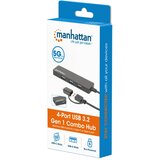 Manhattan USB-C HUB 4 porta 180863 3.2 G1+USB-C/5Gbps/Crna | Eponuda.ba