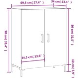 vidaXL Komoda visok sijaj bela 69,5x34x90 cm inženirski les | Shoptok.si