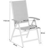 Gardenson Vrtni Stol Naxos, Aluminij, Zložljiv | Shoptok.si