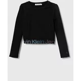 Calvin Klein Jeans Otroška dolga majica črna barva