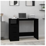 Pisalna miza s predali črna 102x50x76 cm inženirski les | Shoptok.si