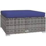  Vrtni tabure s jastukom sivi 70 x 70 x 30 cm od poliratana | shoptok.hr