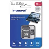 Integral Spominska kartica microSDHC/XC V10 UHS-I U1, 64 GB + SD adapter | Shoptok.si