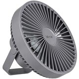  LED punjivi stoni ventilator sa LED osvetljenjem, 2W/5V USB, 2400 mAh, siva | Eponuda.com