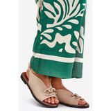 Boto Flat Heeled Sandals With Decoration Eco Leather Beige Tillireta | Shoptok.si