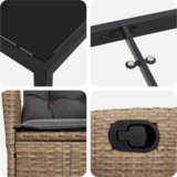  Set od 9 dijelova za objedovanje u vrtu s jastučićima bež poliratan | shoptok.hr