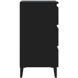 vidaXL noćni ormarić s metalnim nogama crni 40 x 35 x 69 cm | shoptok.hr