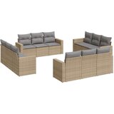 vidaXL 12-dijelni set vrtnih sofa od poliratana s jastucima bež | shoptok.hr