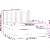 Krevet box spring s madracem LED tamnozeleni 180x200 cm baršun | shoptok.hr