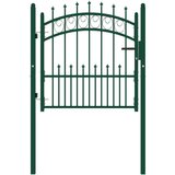 vidaXL Vrata za ograjo s konicami jeklo 100x100 cm zelena | Shoptok.si