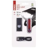 Komplet polnilnih LED kolesarskih luči P3923, 90 lm