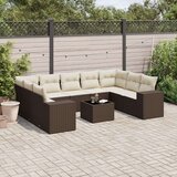 vidaXL 10-dijelni set vrtnih sofa od poliratana s jastucima smeđi | shoptok.hr