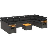  11-dijelni set vrtnih sofa od poliratana s jastucima crni | shoptok.hr