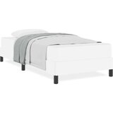  Postelja z vzmetnico Čista bela 90 x 190 cm Umetna koža | Shoptok.si