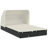 LEŽAJ za sunčanje za 2 osobe crni 213 x 118 x 97 cm poliratan | shoptok.hr