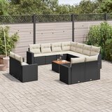  12-dijelni set vrtnih sofa od poliratana s jastucima crni | shoptok.hr