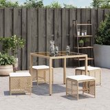  Vrtni stolci s jastucima 4 kom bež 41x41x36 cm od poliratana | Eponuda.com