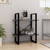 Ormarić za knjige s 2 razine sivi 60x30x70 cm masivna borovina | Eponuda.com