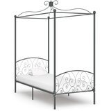 vidaXL Okvir za krevet s nadstrešnicom sivi metalni 100 x 200 cm | shoptok.hr