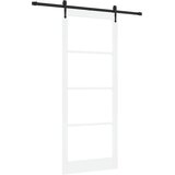  Klizna vrata 93 x 232 cm Masivna borovina i staklo Bijelo | shoptok.hr