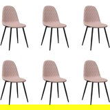 Maison Chic Jedilni stoli - Vzorci stoli 6 kosov roza žamet A1257, (22030974) | Shoptok.si