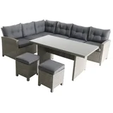 Set lounge namještaja Silvana (5 -dij., Sive boje)